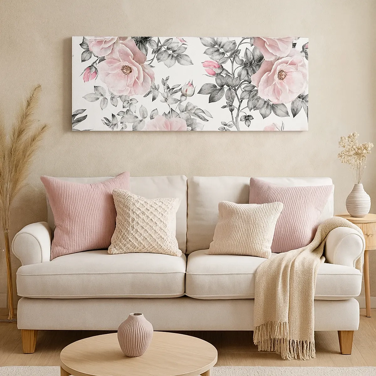 Quadro em tela - Perder-se nas rosas - 30x30 cm