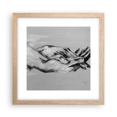 Pôster com moldura de carvalho claro - Início... - 30x30 cm