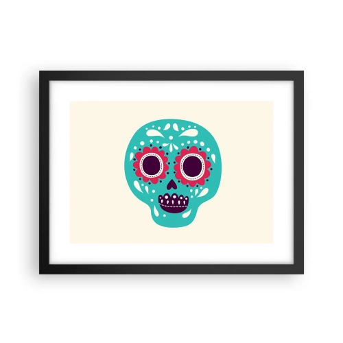 Pôster com moldura preta - Vida – diversão até a morte - 40x30 cm