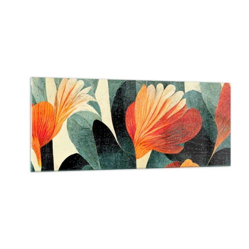 Quadro em vidro - O calor dos trópicos e o frescor da vegetação - 100x40 cm