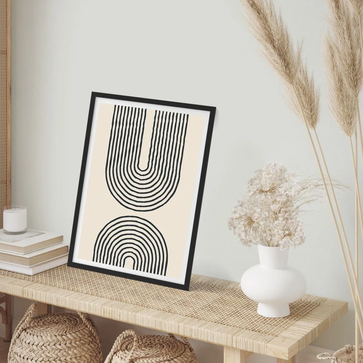 Pôster com moldura preta - Em um momento... - 30x40 cm