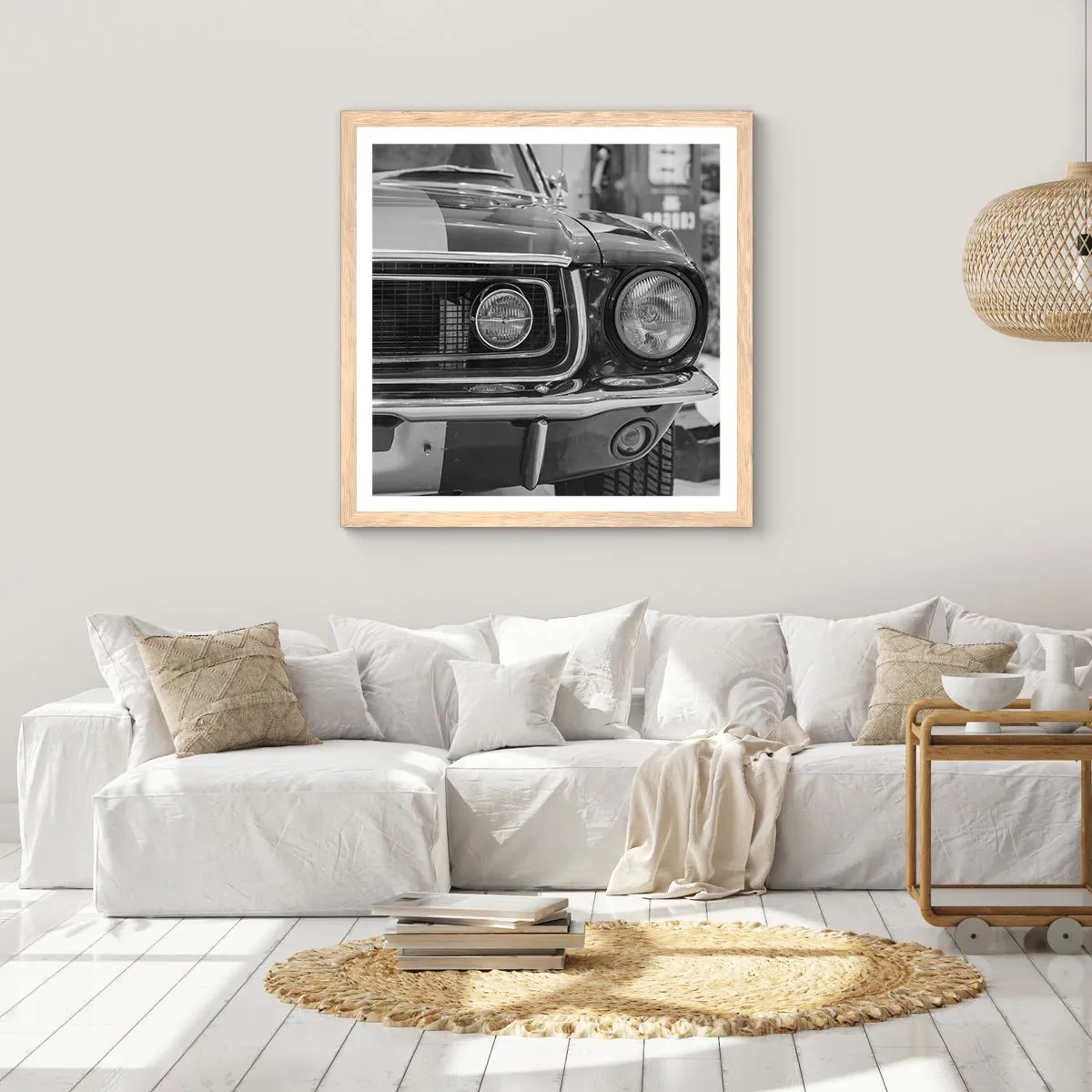 Pôster com moldura de carvalho claro - Condução perigosa - 30x30 cm