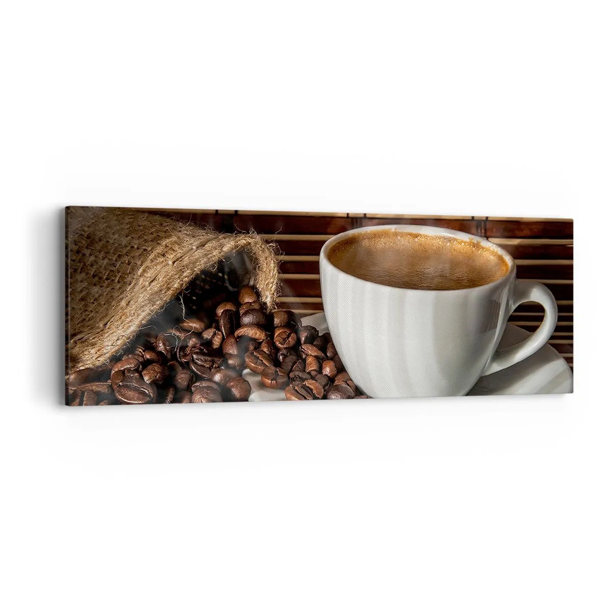 Quadro em tela - A escuridão do carvão, a transparência do âmbar - 90x30 cm