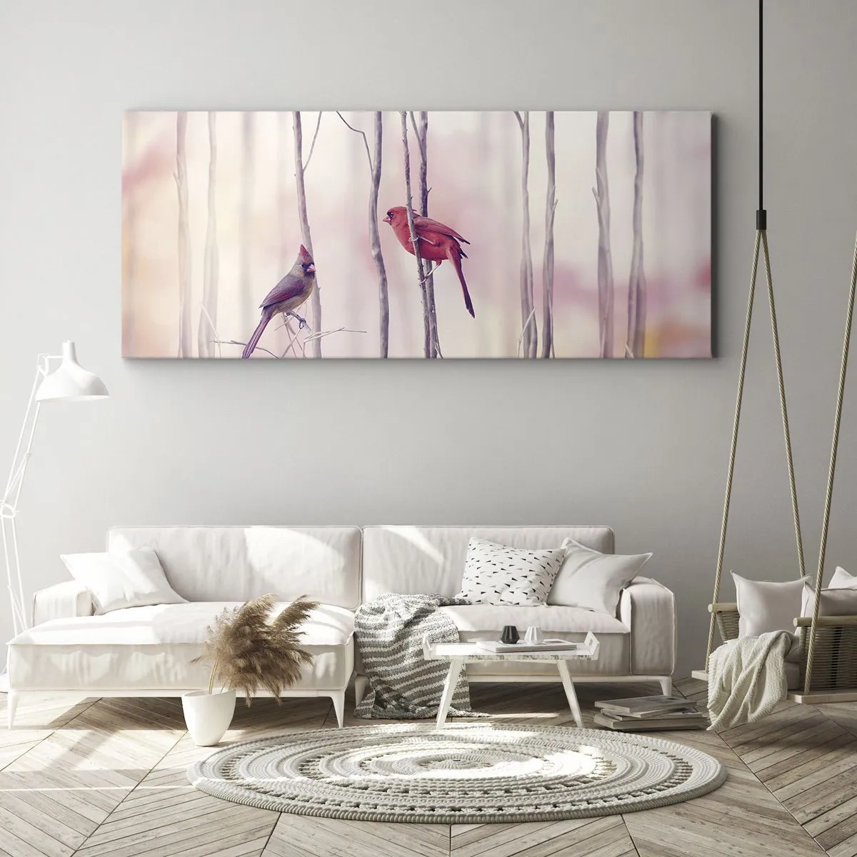 Quadro em tela - O Conto da floresta rosa - 140x50 cm