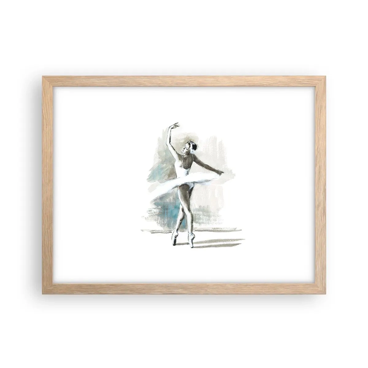 Pôster com moldura de carvalho claro - Encantada num cisne - 40x30 cm