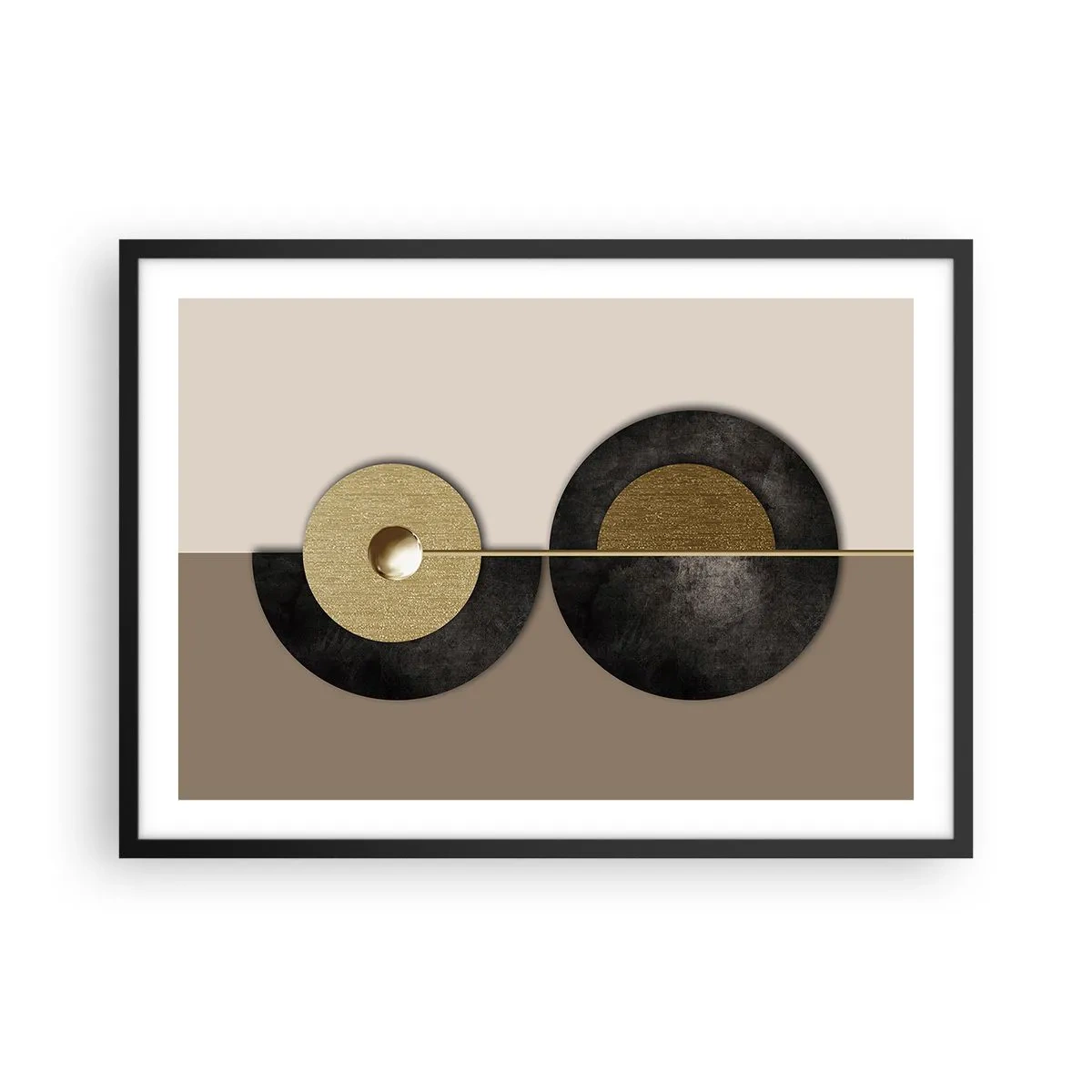 Pôster com moldura preta - Variações ao redor do círculo - 70x50 cm