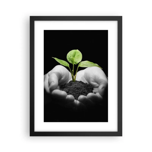 Pôster com moldura preta - Eu amo a natureza, eu a protejo - 30x40 cm