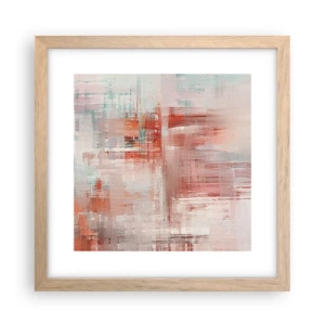 Pôster com moldura de carvalho claro - Nebuloso. Mas rosa - 30x30 cm