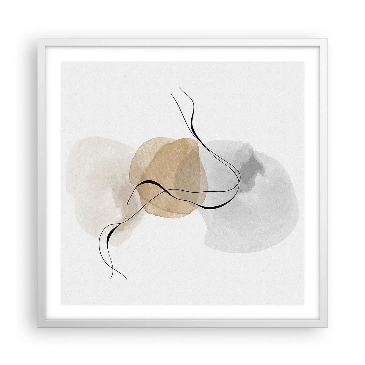 Pôster em moldura branca - Contas ao vento - 60x60 cm