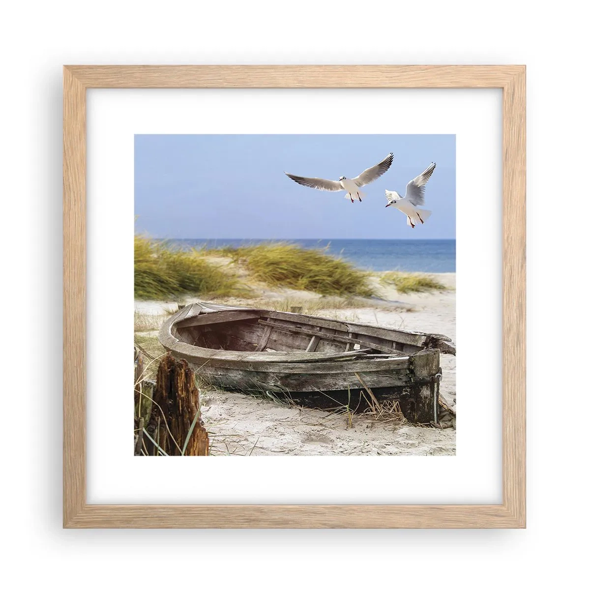 Pôster com moldura de carvalho claro - Banhado pelo vento - 30x30 cm
