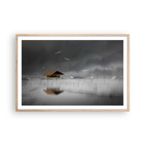 Pôster com moldura de carvalho claro - Abrigo da chuva - 91x61 cm