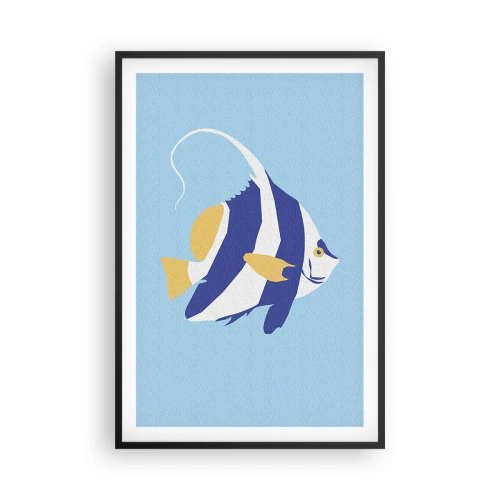 Pôster com moldura preta - Saudades das águas tropicais - 61x91 cm