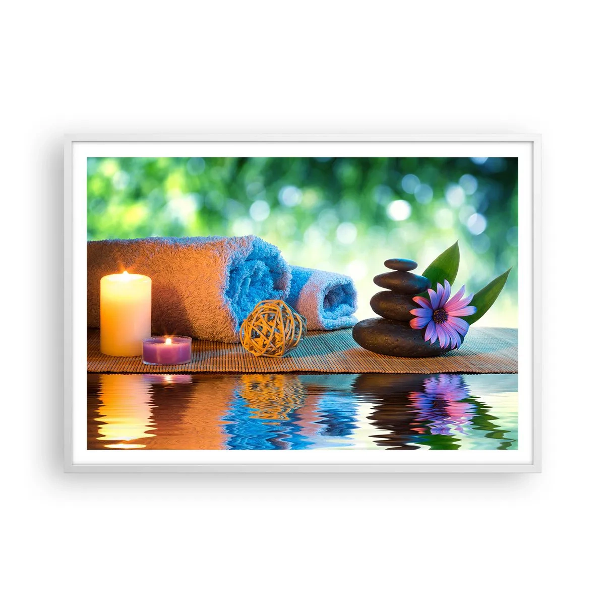 Pôster em moldura branca - Tempo para o corpo - 100x70 cm