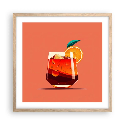 Pôster com moldura de carvalho claro - Refresco de verão - 50x50 cm