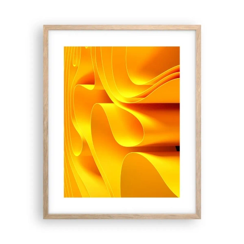 Pôster com moldura de carvalho claro - Como as ondas do sol - 40x50 cm