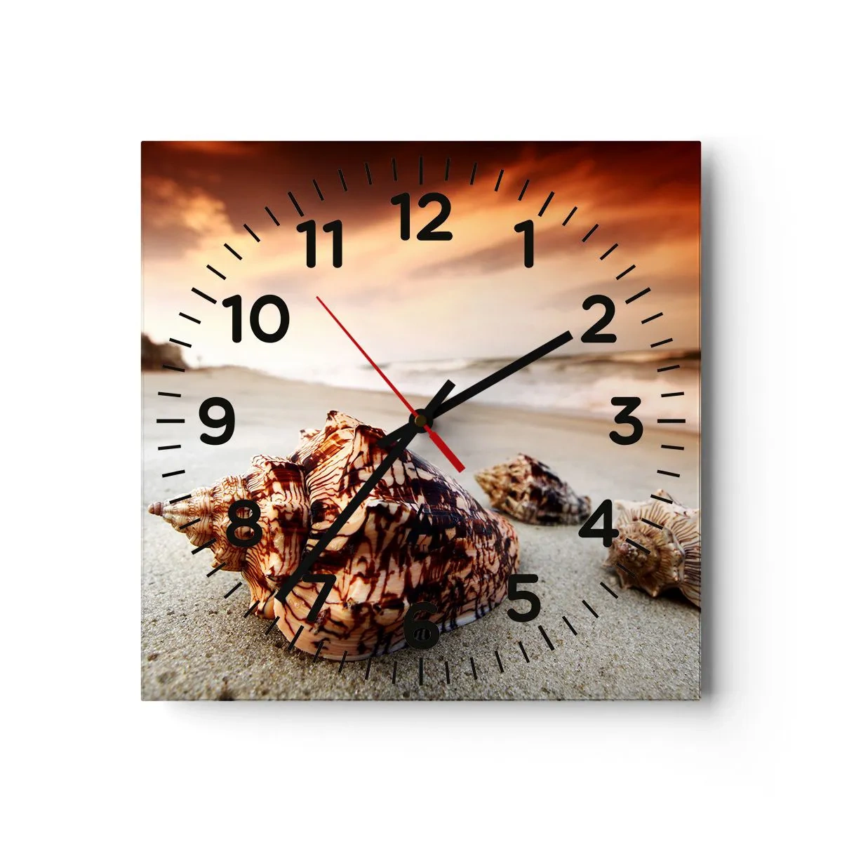 Relógio de parede - Relógio em vidro - Expulso pelas ondas - 30x30 cm