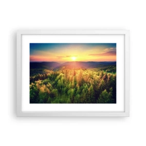 Pôster em moldura branca - Picos e cumes - 40x30 cm