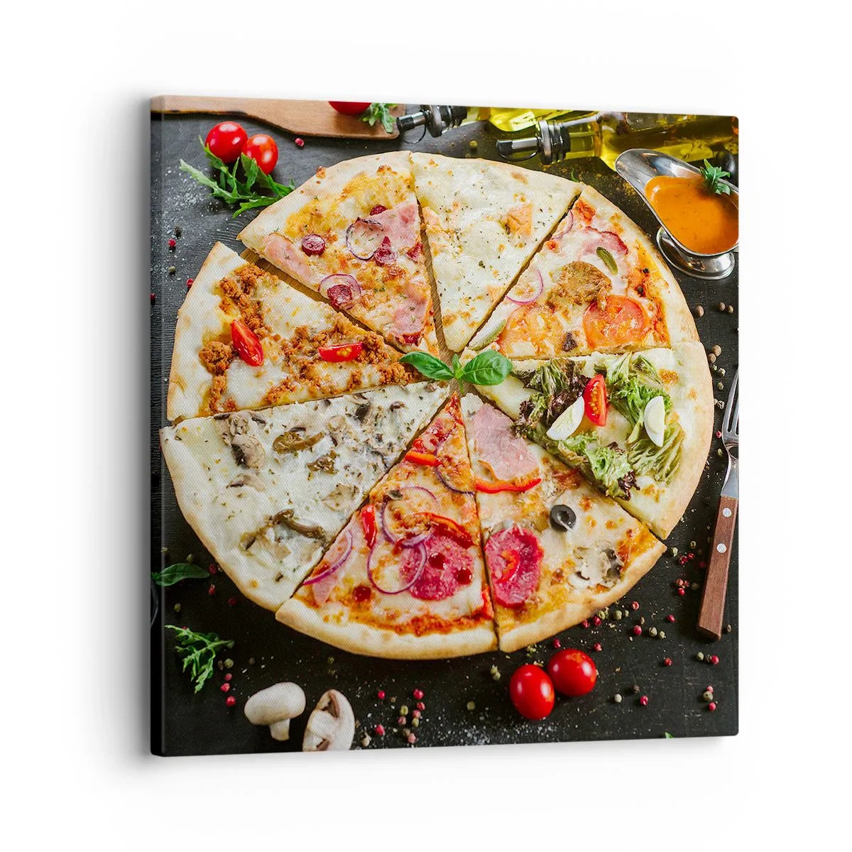 Quadro em tela - Gama de sabores - 30x30 cm