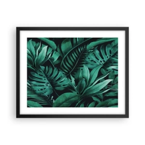 Pôster com moldura preta - A profundidade da vegetação tropical - 50x40 cm