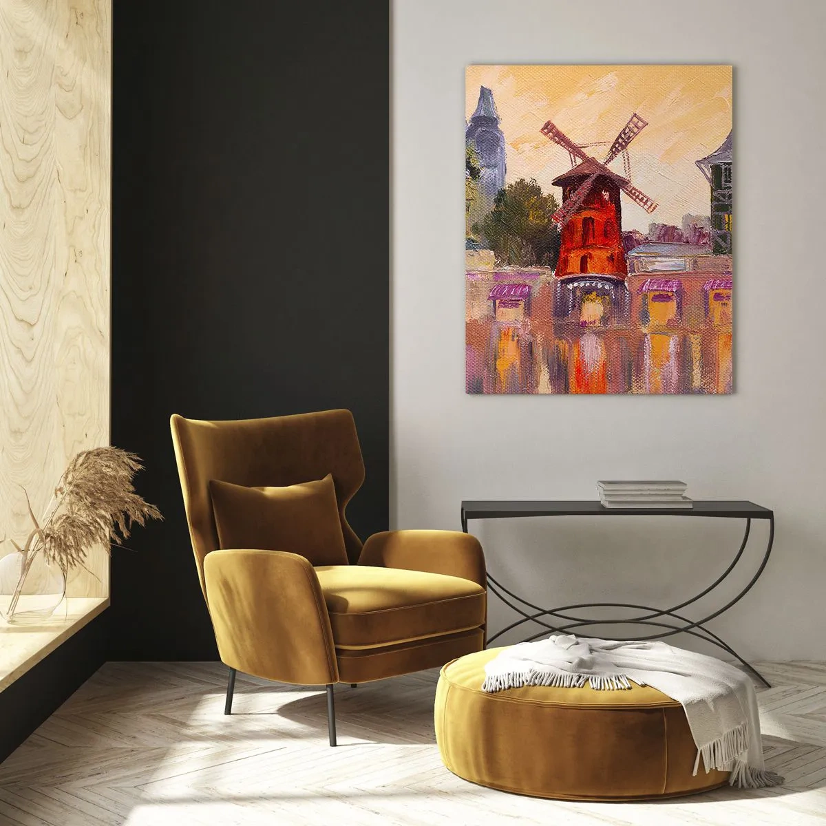 Quadro em vidro - Ícones parisienses – Moulin Rouge - 50x70 cm