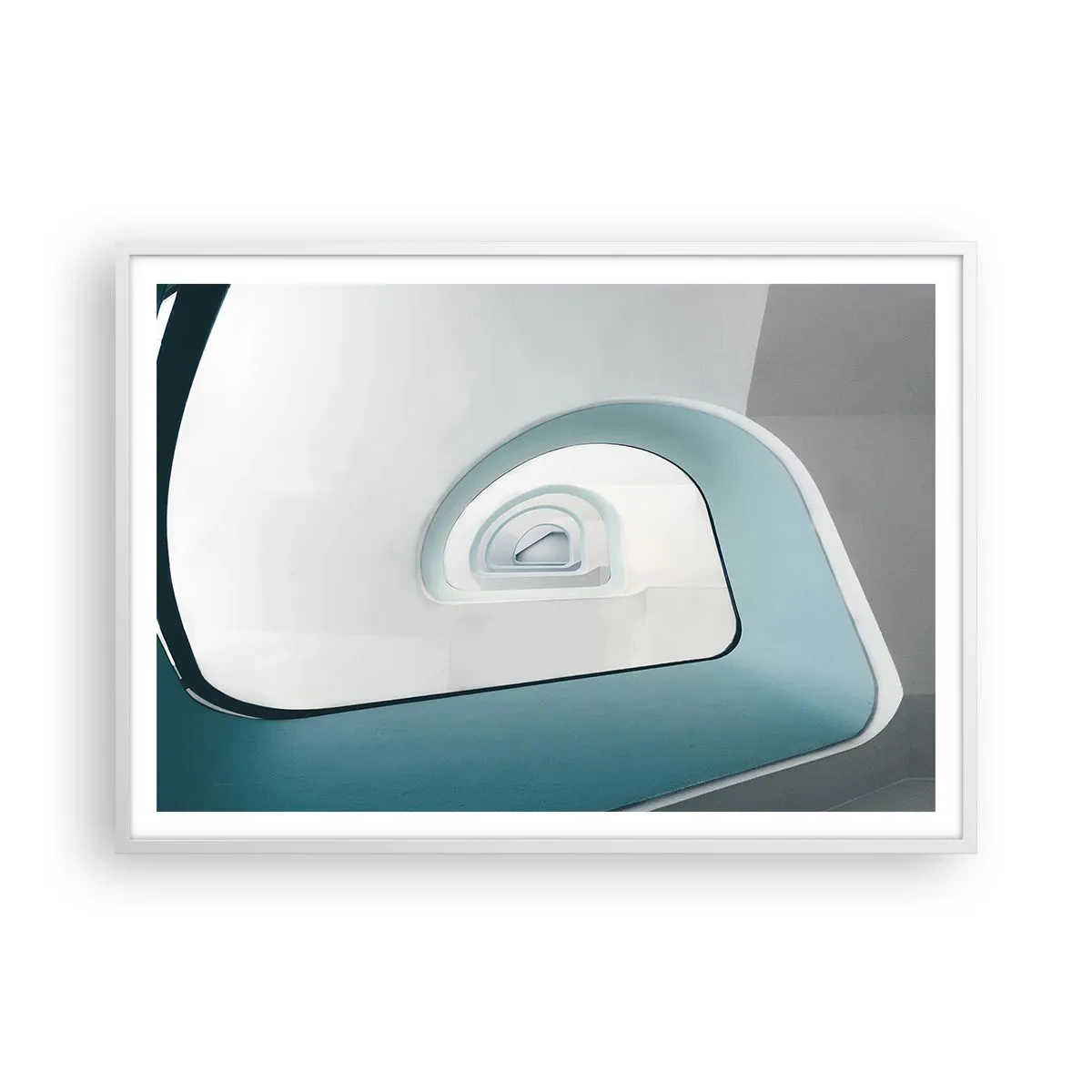 Pôster em moldura branca - Para o fundo do azul - 100x70 cm