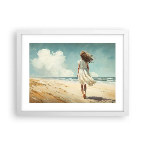 Pôster em moldura branca - Para encontrar o sol e o vento - 40x30 cm