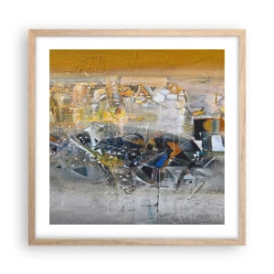 Pôster com moldura de carvalho claro - Tudo vai se encaixar - 50x50 cm