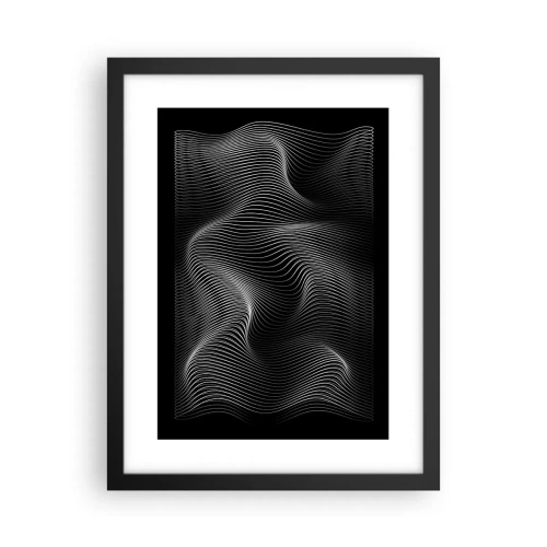 Pôster com moldura preta - Dança de luz no espaço - 30x40 cm