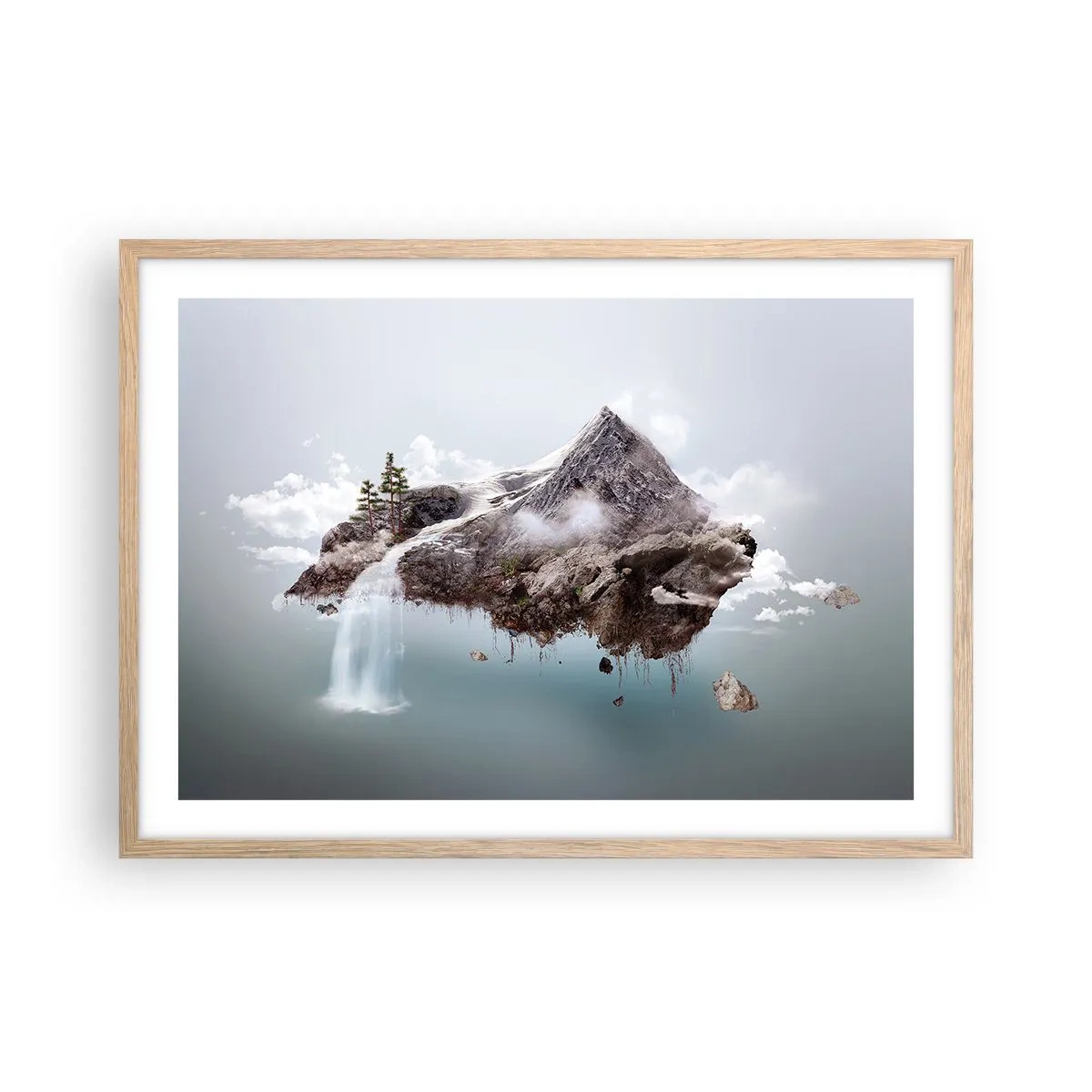 Pôster com moldura de carvalho claro - Pelos olhos de um surrealista - 70x50 cm