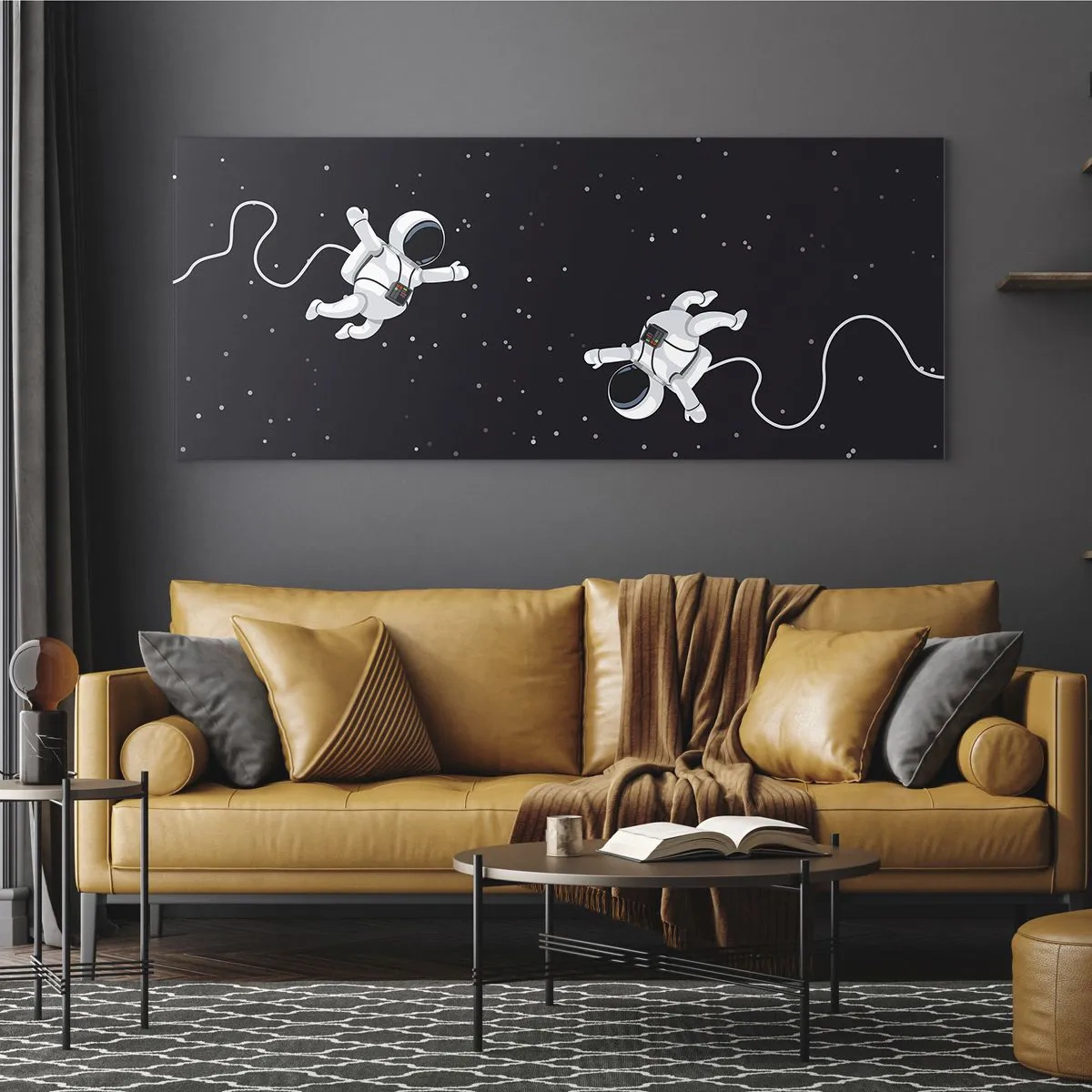 Quadro em vidro - Emaranhado Cósmico - 120x50 cm