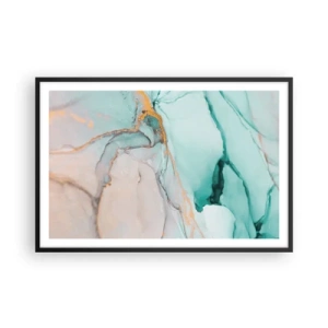 Pôster com moldura preta - Dança das formas e cores - 91x61 cm