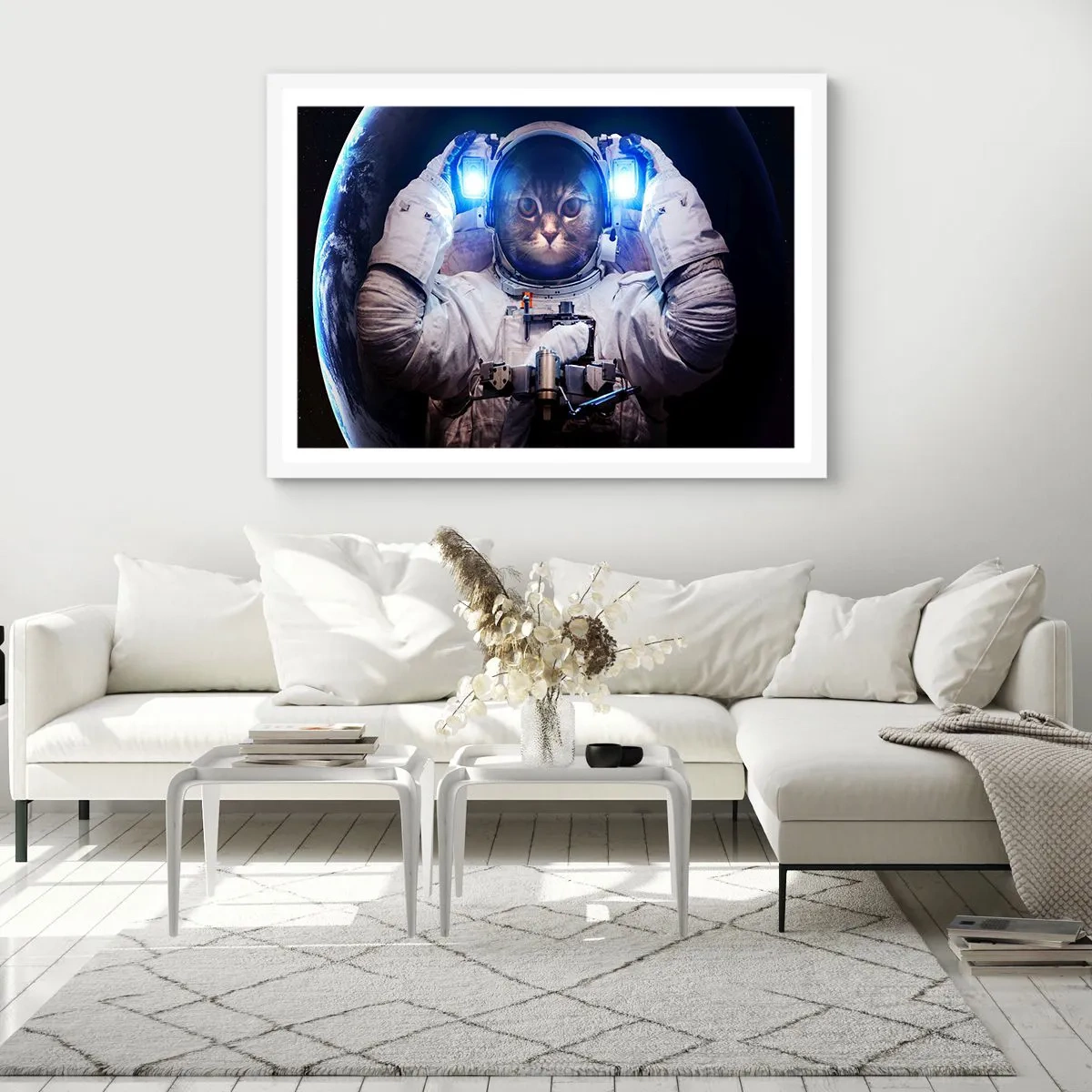 Pôster em moldura branca - Houston, temos um problema - 100x70 cm