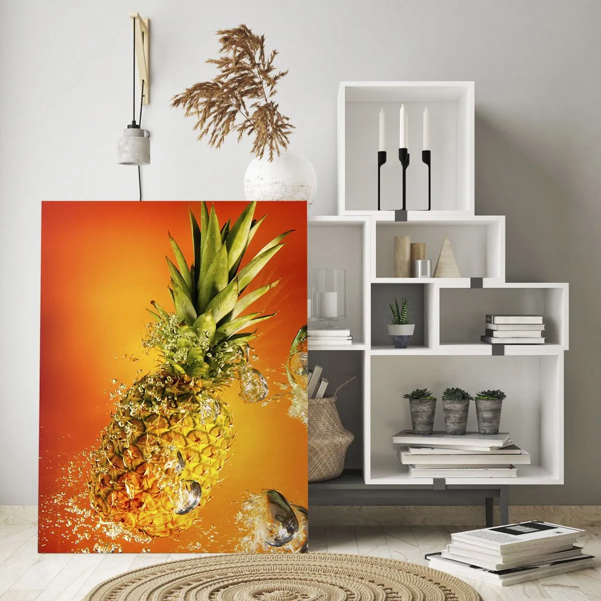 Quadro em vidro - Frescor suculento tropical - 50x70 cm