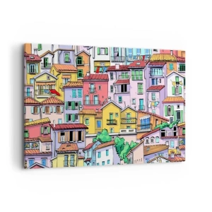 Quadro em tela - Cidade divertida - 120x80 cm