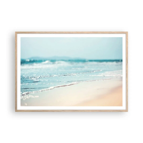Pôster com moldura de carvalho claro - Calor e ruído - 100x70 cm