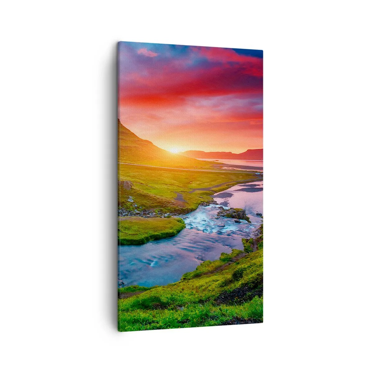 Quadro em tela - Islândia - fogo e água - 45x80 cm