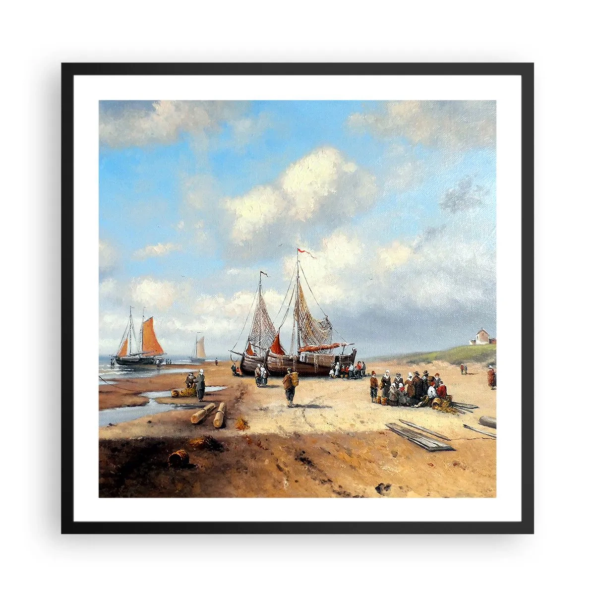 Pôster com moldura preta - Pós-caça bem-sucedida - 60x60 cm