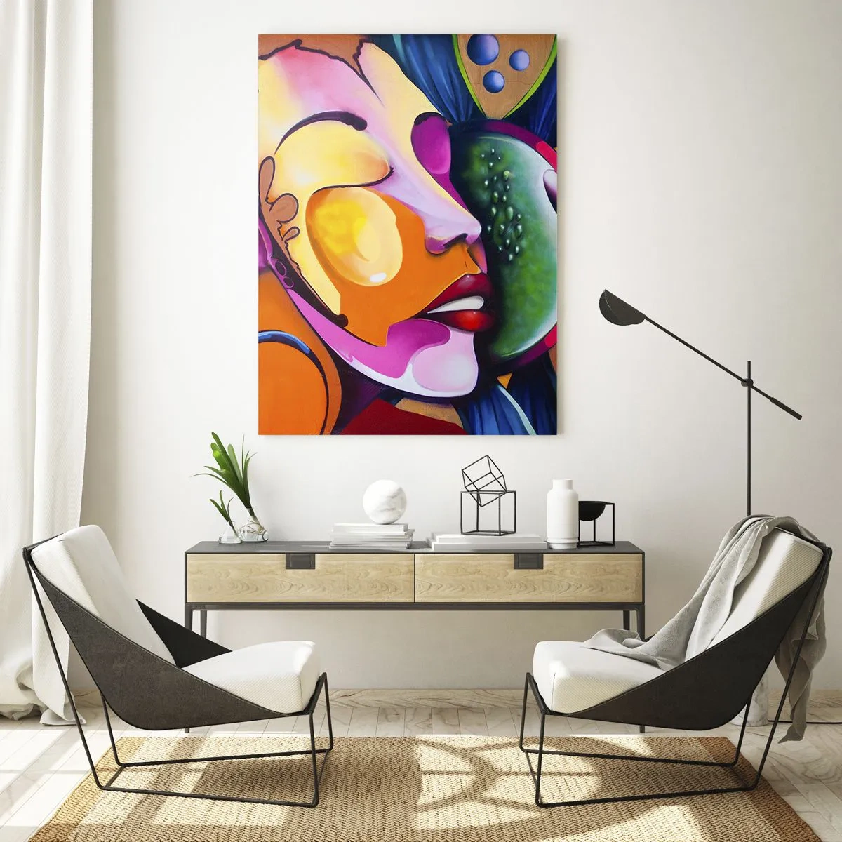 Quadro em vidro - Toque de cor - 80x120 cm