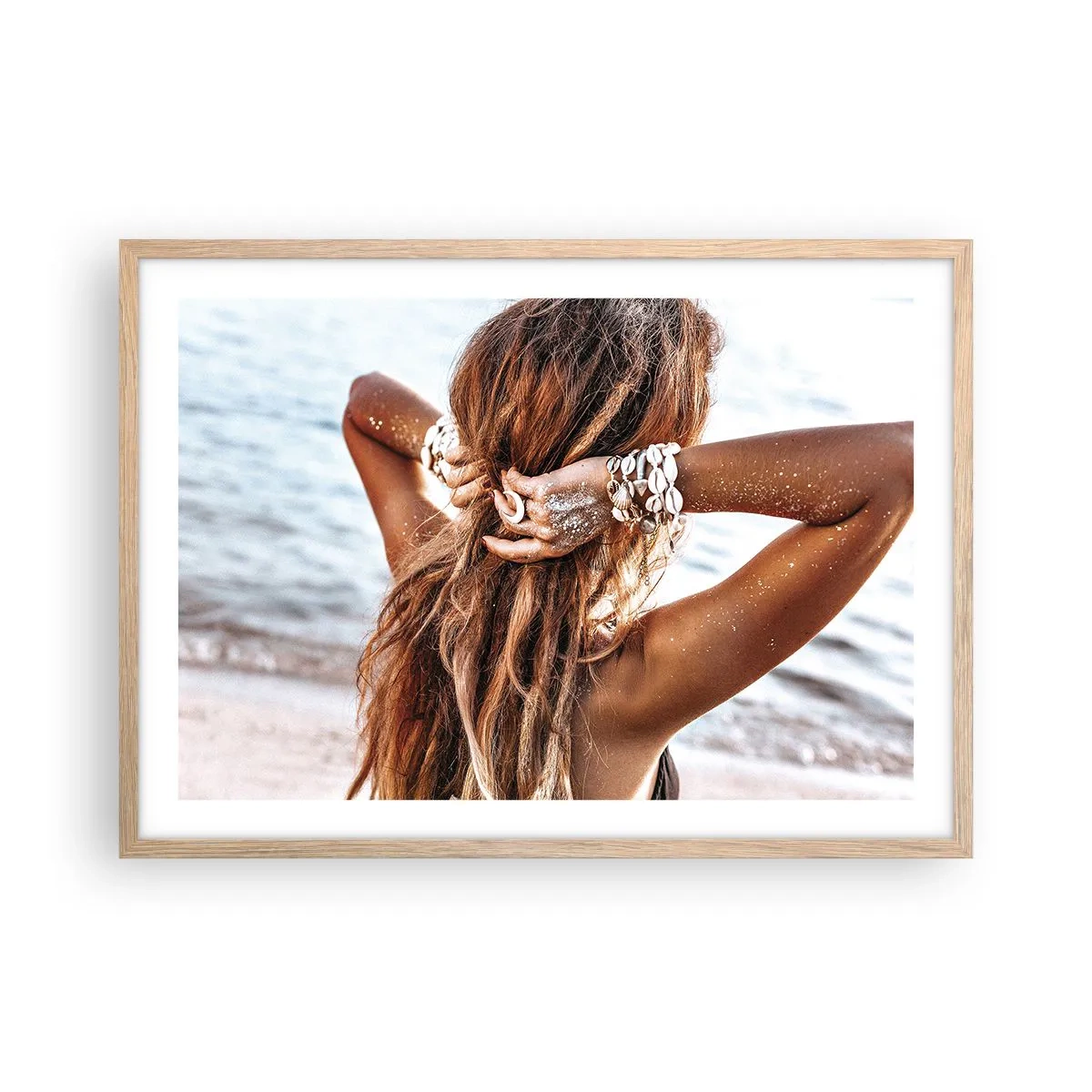 Pôster com moldura de carvalho claro - Irmã da água e do sol - 70x50 cm