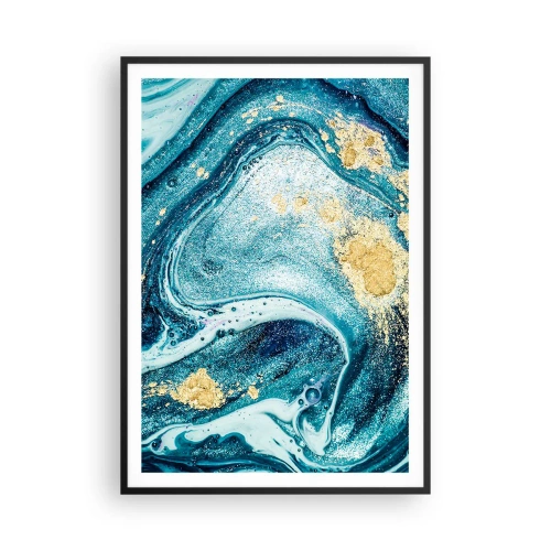 Pôster com moldura preta - Redemoinho azul - 70x100 cm