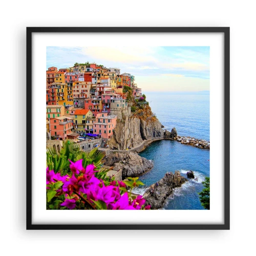 Pôster com moldura preta - A cidade que sorri - 50x50 cm