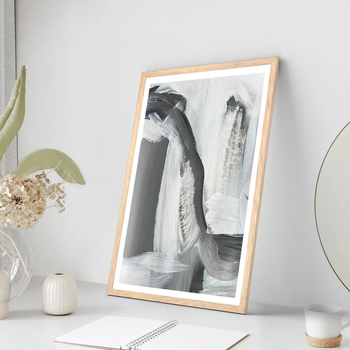 Pôster com moldura de carvalho claro - Um movimento decisivo - 70x100 cm