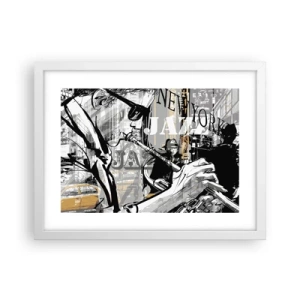 Pôster em moldura branca - Ao ritmo de Nova Iorque - 40x30 cm