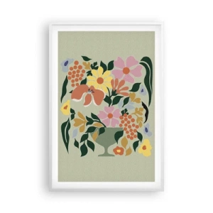 Pôster em moldura branca - Um buquê cheio de vida - 61x91 cm