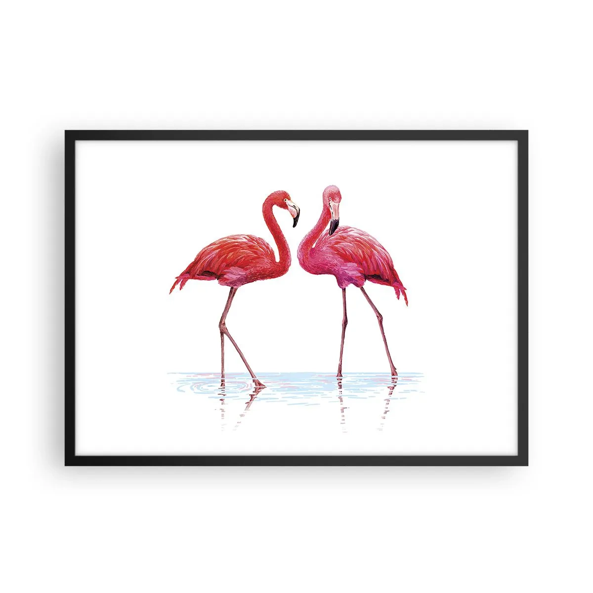 Pôster com moldura preta - Rosa randez-vous - 70x50 cm
