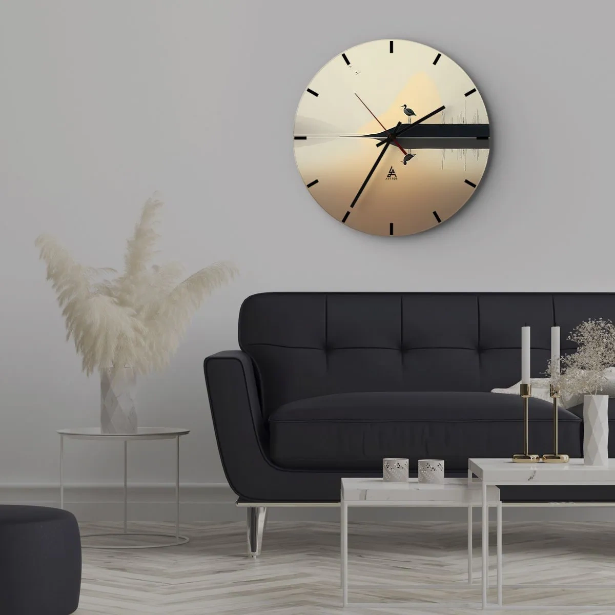 Relógio de parede - Relógio em vidro - Senhor no lago - 40x40 cm