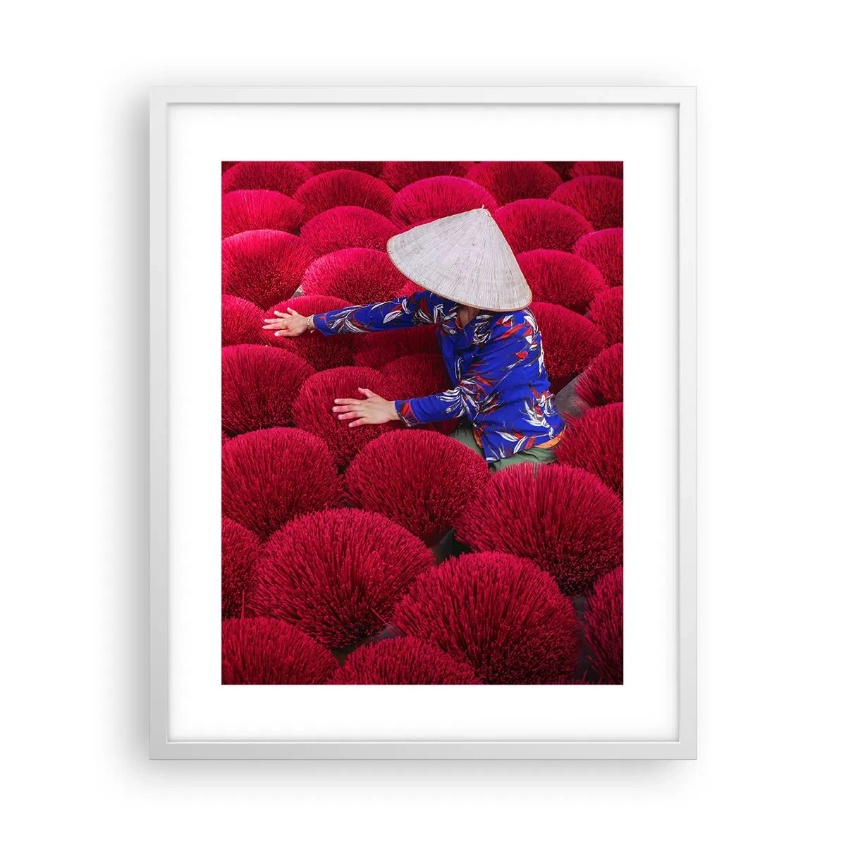 Pôster em moldura branca - No campo de arroz - 40x50 cm