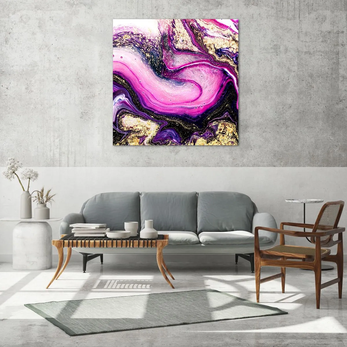 Quadro em vidro - Um momento nos bastidores - 70x70 cm