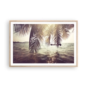 Pôster com moldura de carvalho claro - Deixe-se levar pela imaginação - 91x61 cm