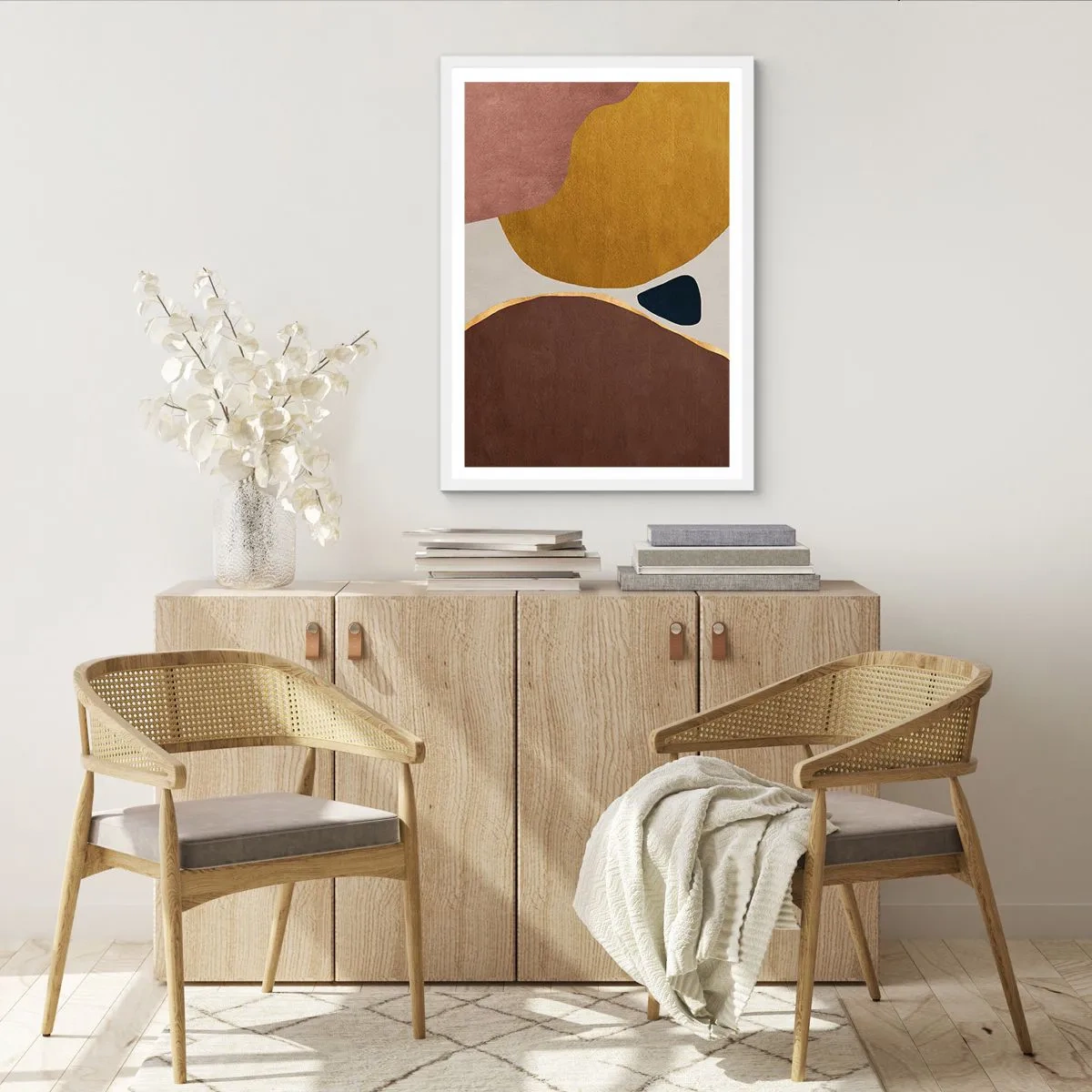 Pôster em moldura branca - Abstração – um lugar no espaço - 61x91 cm